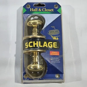 Schlage Hall & Closet Door Knob Set Brass P513-530 P513-500 Brand New NOS - Picture 1 of 4