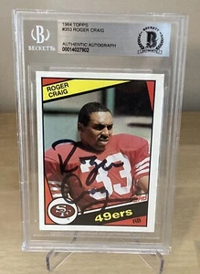 1984 Topps Roger Craig Auto Signed Rookie Card Beckett BAS 49ers - Picture 1 of 2