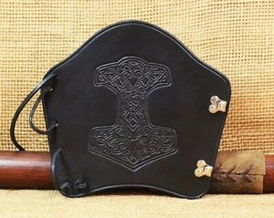 Protector brazo tulipán arco Thors Hammer cuero negro arco deporte tradicional Thor - Imagen 1 de 8