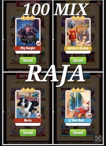 Hot Rod Berly Camp Pig Knight 100 Mix :- Coin Master Cards