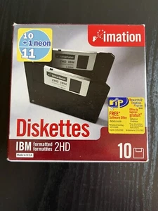 Imation IBM Formate 3,5 Zoll. Diskette 11 Stück 10 schwarz und ein Neon - Bild 1 von 7