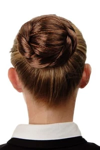 Intricately Woven Hair Bun Hairpiece Comb Hairpin Brown Mix N672-4T30 - Picture 1 of 4