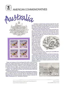 #302 22c Australia Bicentennial #2370 USPS Commemorative Stamp Panel - Picture 1 of 1