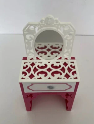 Barbie Dream House rosa penteadeira espelho móveis substituição Mattel 2013 - Imagem 1 de 4