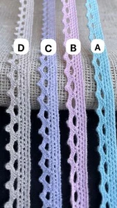 10m/3m/1m Baumwolle Spitze Borte Nichtelastisch 1cm stoff Häkelspitze - Bild 1 von 5