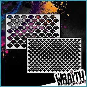 Fish Scales #1 - Modello di stencil aerografo riutilizzabile - Foto 1 di 5