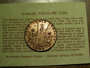 1808 - 1809 Admiral Gardner Shipwreck coin - East India Company Copper Coin K1 - Picture 1 of 2