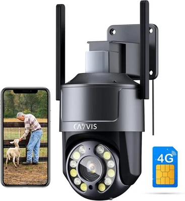 Telecamera Sorveglianza Esterno SIM Faretti Sensore Movimento Notifiche Nuova - Immagine 1 di 4