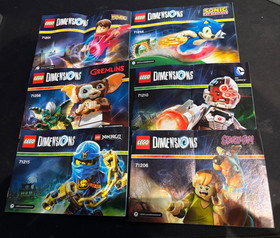 LEGO Dimensions Level Pack 71244, 71215, 71256, 71206, 71210, 71201 Manual lot