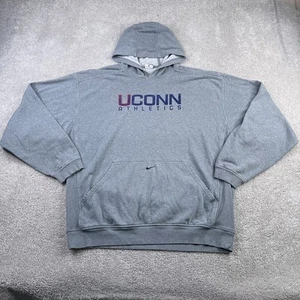 UConn Huskies Hoodie Mens XL Grey Nike Swoosh Pullover Sweatshirt Basketball - Picture 1 of 14