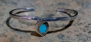 Signiertes Mexiko 925 Sterling Silber Türkis Armreif Armband Südwest Indianer  - Bild 1 von 9