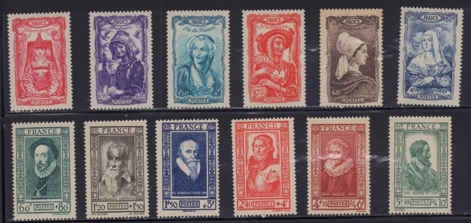 FRANCE 1943 MINT LH SEMIPOSTAL SETS B161-B166, B167-B172 - Image 1 of 1