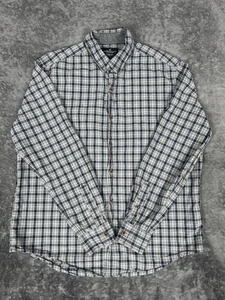 American Eagle Button Down Hemd Herren Large schwarz grau kariert Langarm Baumwolle - Bild 1 von 8