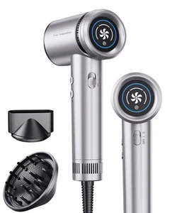Hair Dryer - High-Speed 150,000 RPM Hairdryer for Fast Metal Silver Grey - Picture 1 of 8