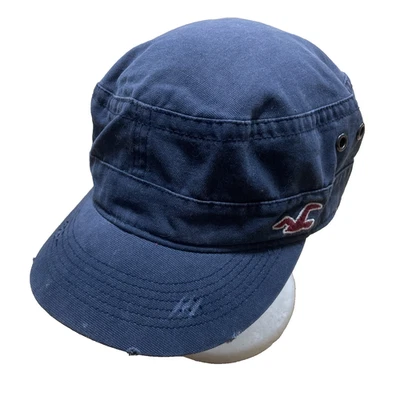 Boné Hollister Vintage Y2k Cadet Azul Marinho Vermelho Pássaro Grunge Derrubado Adulto SO Raro - Imagem 1 de 4