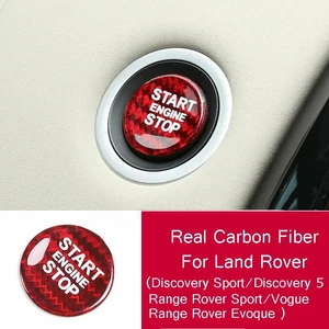 Red Carbon Engine Start Stop Button Cover For LD Discovery Sport Range Rover .. - Picture 1 of 12