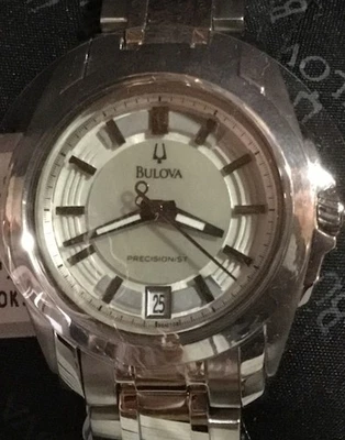Винтажный новый в коробке Bulova Precisionist 96M108 перламутровый циферблат 32 мм коробка + бумаги работает - Изображение 1 из 4