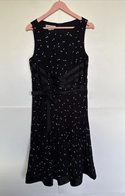 Vestido Kay Under Mujer Falda Plisada Lazo Frontal Negro/Blanco Lunares Talla 12 Foto 1 de 4