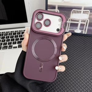 Kompatible Hülle für iPhone 11-17 - Flüssigsilikon mit Ständer und Linsenfolie - Bild 1 von 15