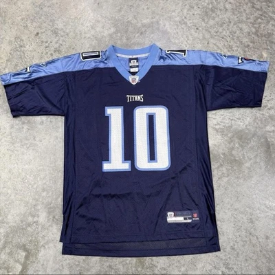 Tennessee Titans Jersey Mens Large Blue NFL Football Vince Young 10 Reebok - Image 1 of 4