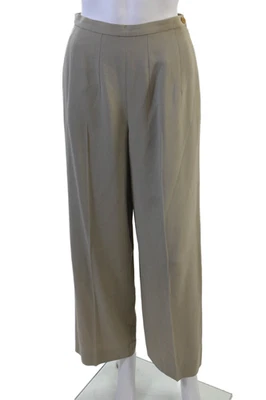 Pantalones de vestir Giorgio Armani para mujer de lana beige con botones talla 40 Foto 1 de 4