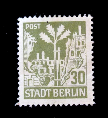 Estampillas de Alemania Sc 11N7 Mi 7 Oak Stadt Berlin 30 Pfennig 1945 como nuevas MH Foto 1 de 3