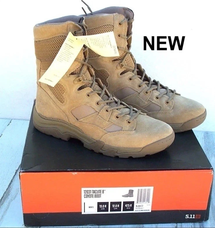 (39) BOTAS TÁCTICAS DESIERTO 5.11 COLOR TOSTADO COYOTE NUEVAS con ETIQUETAS TALLA 13 Foto 1 de 4