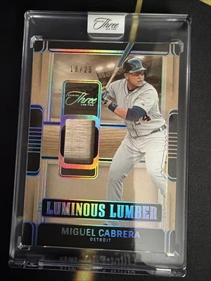 2025 Panini Three and Two  Luminous Lumber Miguel Cabrera /25 LUM-MC Silver Holo - Image 1 of 4