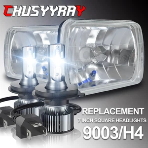 Pair 7Inch Square Housing H4 LED Headlights Hi/Low beam For Ford F100 1978-1983 - Bild 1 von 21
