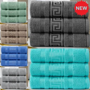 Regent Greek Towels Set Soft Absorbent 100% Egyptian Cotton Bathroom Towels - Picture 1 of 55