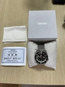 Reloj automático SEIKO SRPD55 correa de malla esfera negra modelo 5 deportivo - Imagen 1 de 6