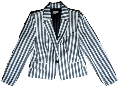 Loft Blazer Jacket sz.16P Petite Blue/White Stripe Work Career Lined New - Image 1 of 4