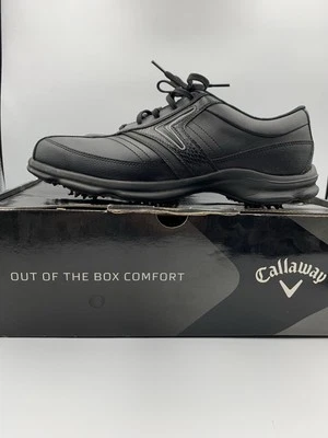 Callaway C-Tech Saddle Golf Cleats Black Leather Shoes M162 Mens 12 Worn Once - Image 1 of 4