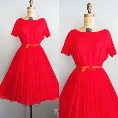1950’s DAUPHINE L’AIGLON Bow Belt Dress True Vintage * FLAWS* - Image 1 of 4