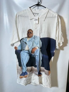 Abito uomo nuovo con etichette medio Notorious Big manica corta colletto CAMICIA msrp $58 - Foto 1 di 5
