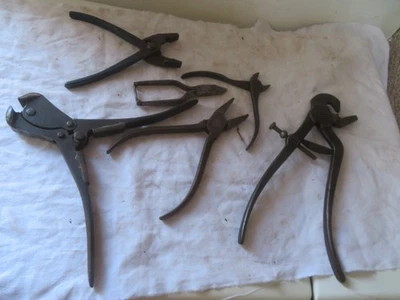 6 x outil ancien pince diverse tôlier électricien etc - Photo 1/3