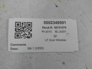 JAGUAR XF PASSENGER DOOR GLASS LEFT 4 Door Saloon T2H1151 08-12 - Picture 1 of 5