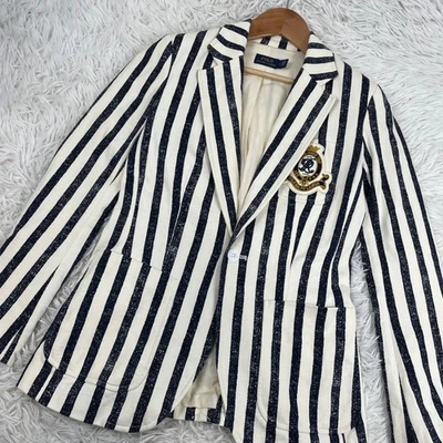 Chaqueta Polo Ralph Lauren a Rayas A Medida Emblema De Colección Americana Informal Muy Buen Estado Bl Foto 1 de 4
