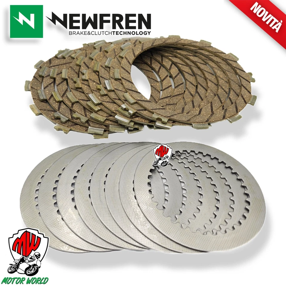 KIT DISCHI FRIZIONE NEWFREN ACCIAIO + GUARNITI KAWASAKI Z 750 2007 2008 2009 - Imagen 1 de 1