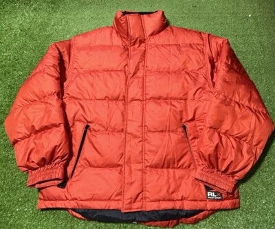Ralph Lauren RLX Polo Deportivo Puffer Abrigo Chaqueta Plumón de Ganso Naranja Para Hombres GRANDE Foto 1 de 4