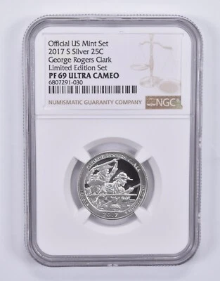 2017-S Quarter Silver George Rogers Clark Limited Edition Set PF69 NGC - Image 1 of 4