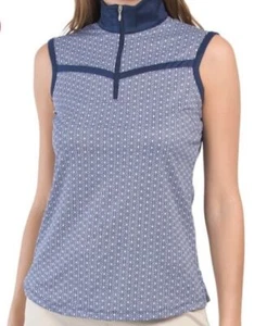 NWT Ladies Bermuda Sands Navy & White Catalina Sleeveless Golf Shirt - M & L - Picture 1 of 3