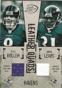 Camisetas Hogg Heaven 2004 cuero Quads Ravens Boller/Jamal Lewis GU 017/100 - Imagen 1 de 2