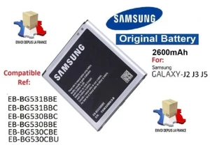 Batterie Samsung ORIGINALE 2600 mAh Galaxy J2-J3-J5 réf EB-BG530BBC /EB-BG531BBE - Photo 1 sur 1