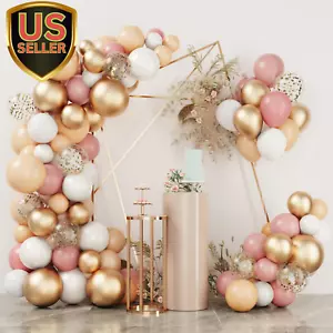 Blush Pink Balloons Garland Arch Kit, Dusty Pink Peach Colored Rose Gold Whit... - Picture 1 of 1