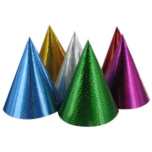 Laser Cone Party Hats - 18cm Pk50 (Assorted Colours) - Picture 1 of 1