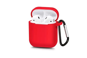 Cover custodia silicone rosso cuffie bluetooth auricolari flessibile gancio - Foto 1 di 5
