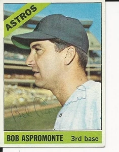 Signed 1966 Topps Bob Aspromonte Houston Astros Baseball card #352 COA - Picture 1 of 1