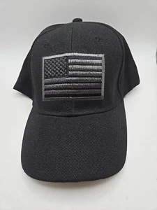 Black Out American Flag Ball Cap Adjustable Snapback USA Hat OSFM - Picture 1 of 3