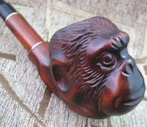 Wooden Tobacco Smoking PIPE Handmade MONKEY pipes long stem Gorgeous ⚡️ - Picture 1 of 5